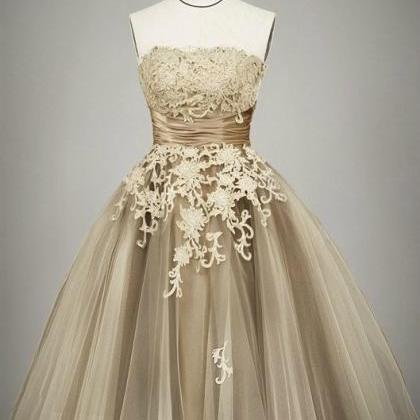 Ball Gown Champagne Prom Dress,prom Dress..
