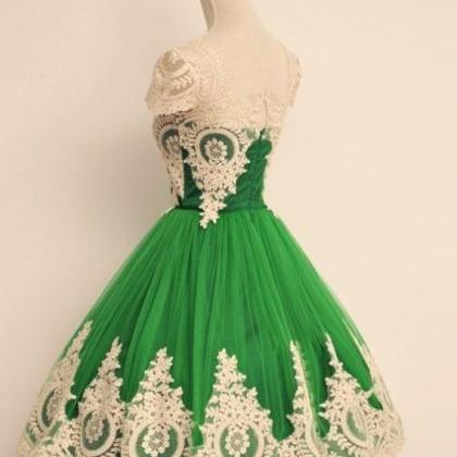 Homecoming Dress,ball Gown,green Prom Dress With..