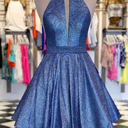 Dusty Blue Prom Dress, Prom Dress Short,..