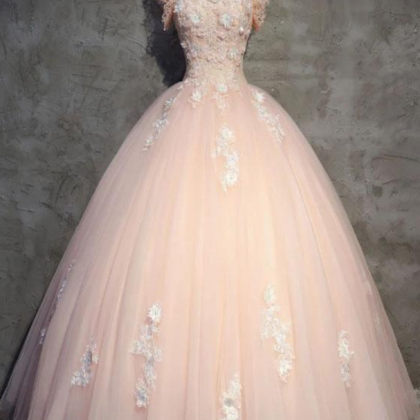 Princess Prom Dress, Prom Dress Long, Blush Pink..