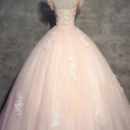 Princess Prom Dress, Prom Dress Long, Blush Pink..