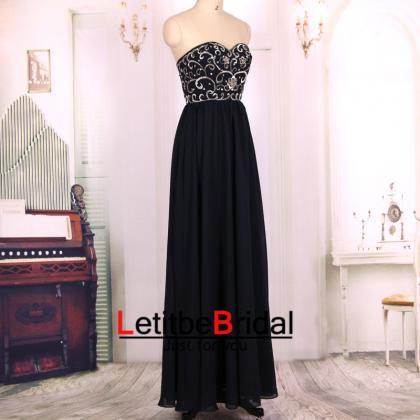 2016 Sweetheart Embroideried Bodice Dark Navy Long..