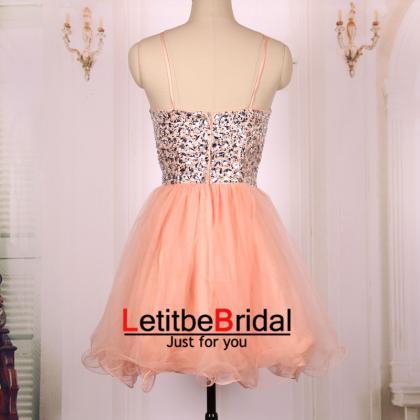 Ball Gown Sweetheart Heavy Beaded Tulle Coral..