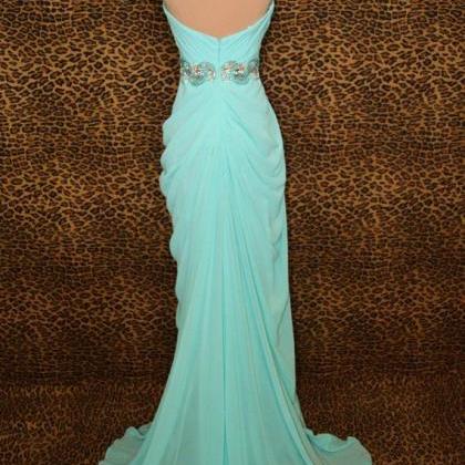 Long Sweetheart Mint Green Mermaid Prom Dresses..