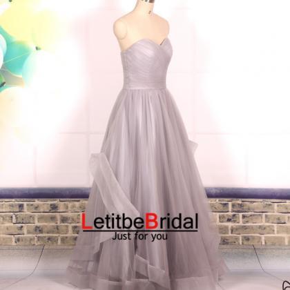 Custom Ball Gown Sweetheart Tiered Long Silver..