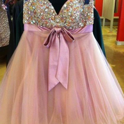 Custom Ball Gown Beaded Sweetheart Short Coral..