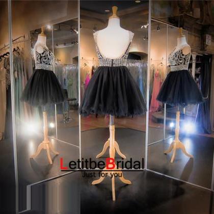 Black Prom Dress,short Prom Dress,sparkle Prom..