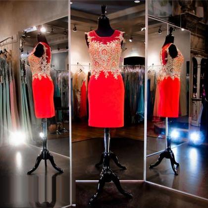 Red Prom Dress,short Prom Dress,lace Prom Dress,..