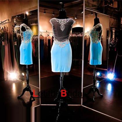 Light Blue Prom Dress,short Prom Dress,prom Dress..