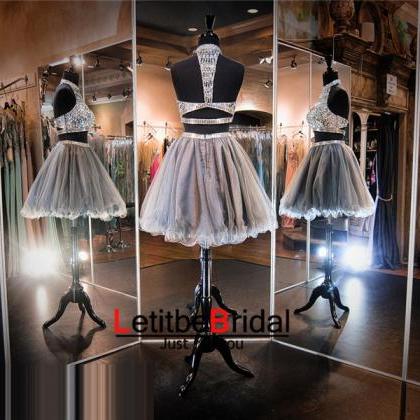 Silver Prom Dress,short Prom Dress,junior Prom..