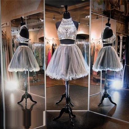 Silver Prom Dress,short Prom Dress,junior Prom..