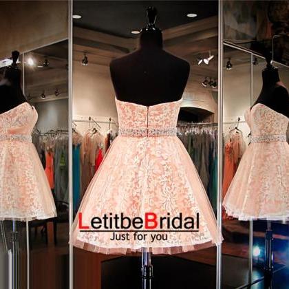 Lace Prom Dress,orange Prom Dress,short Prom..
