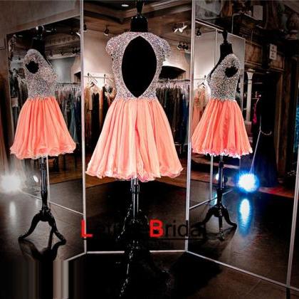 Coral Prom Dress,short Prom Dress,prom Dress With..