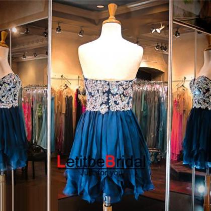 Navy Blue Prom Dress,short Prom Dress,junior Prom..
