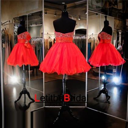 Red Prom Dress,sweetheart Prom Dress,short Prom..