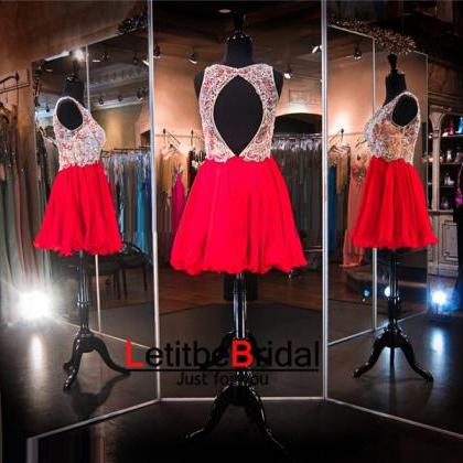Red Prom Dress,beaded Prom Dress,short Prom Dress,..