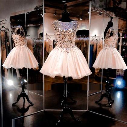 Baby Pink Prom Dress,short Prom Dress,junior Prom..