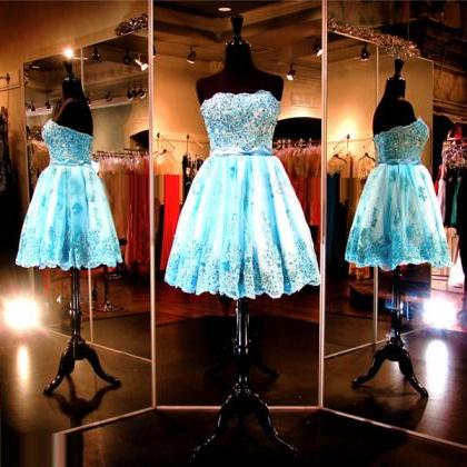 Aqua Prom Dress,short Prom Dress,junior Prom..