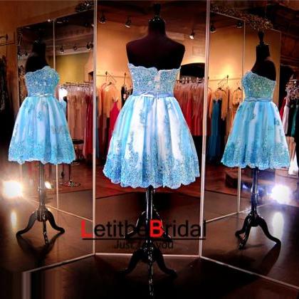 Aqua Prom Dress,short Prom Dress,junior Prom..