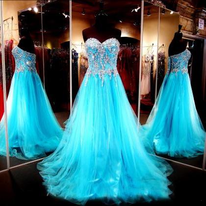 Blue Prom Dress,junior Senior Prom Dress, Prom..