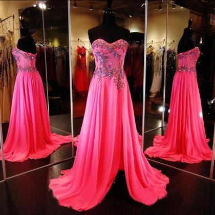 Pink Prom Dress,junior Senior Prom Dress, Prom..