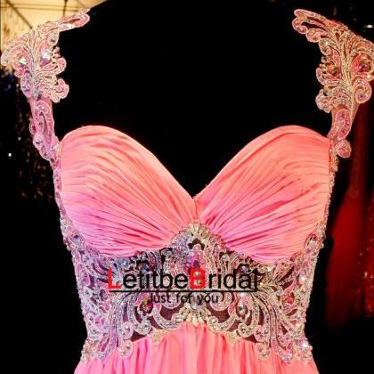 Pink Prom Dresses,formal Dress,prom Dress Cap..