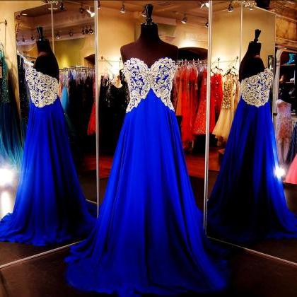 Prom Dress Royal Blue,prom Gown, Evening Dress..
