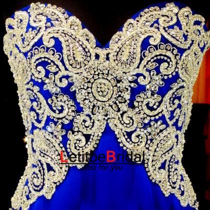 Prom Dress Royal Blue,prom Gown, Evening Dress..
