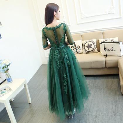 Prom Dress,prom Gown,green Prom Dress,ankle Length..