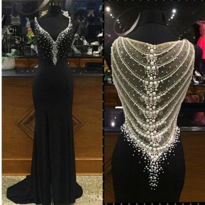Custom Beaded Mermaid Prom Dresses, Black Prom Gowns, Dresses for Prom, Prom Dress 2016, Affordable Prom Dress, Junior Prom Dress,Formal Evening Dresses Gowns, Homecoming Graduation Cocktail Party Dresses, Holiday Dresses, Plus size