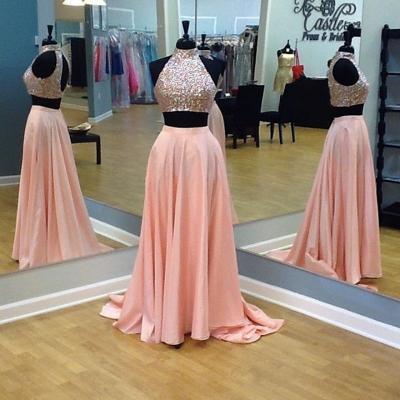 Custom Two 2 Pieces Prom Dresses, Long Prom Dress, Sexy Prom Dress, Cheap Prom Dress, Coral Prom Dress, Affordable Prom Dress, Junior Prom Dress,Green Formal Evening Dresses Gowns, Party Dresses, Plus size