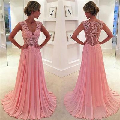 Custom Long Prom Dress,Pink Prom Dresses,Lace Prom Dress,cheap Prom Gowns, Evening Dresses, Formal Dress, Homecoming Dresses, Graduation Dress, Party Dress