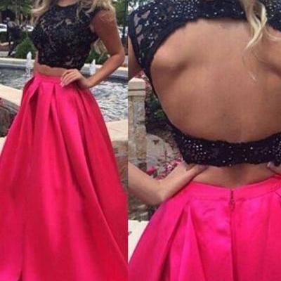 Two Pieces Prom Dress,Black Prom Dress,Red Prom Dress, Open Back Prom Dress,2 Pieces Prom Dress, Prom Gown,Black Evening Dress, Red Evening Dress, Lace Evening Dress, Sexy Evening Dress,Sexy Prom Dress, Formal Dress, Homecoming Dresses, Graduation Dress, Party Dress