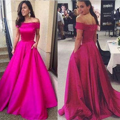 Prom dresses Hot Pink, prom dress Fuchsia , prom dress long , prom gown off the shoulder, party dress, formal dress, evening dress, graduation dress, custom plus size