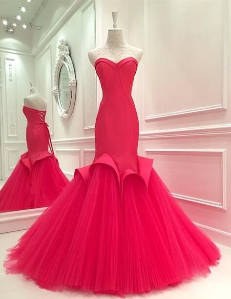 Long Mermaid Pink Prom Dress Gown ,evening Dress,formal Dress,cocktail Dress,party Dress,graduation Dress