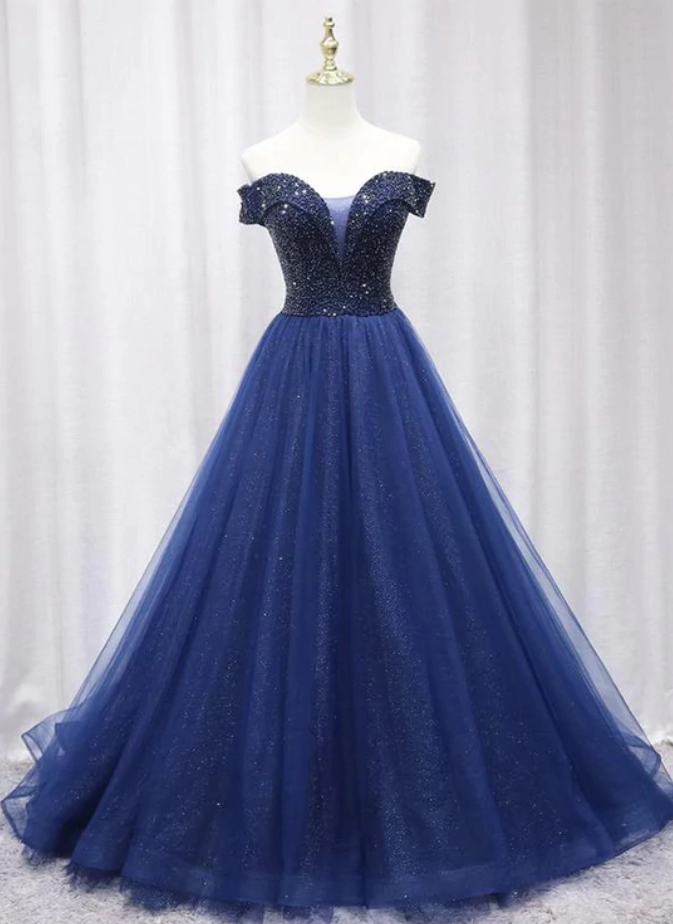 Navy Blue Prom Dress, Prom Dress Long, Tulle Prom Dress, Princess Prom Dress, Formal Dress Navy Blue, Formal Evening Dress, Prom Dress Women,