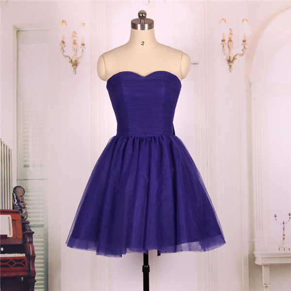 Custom Made Purple Sweetheart Neckline Tulle with Back Lace-Up Short Evening Dress, Homecoming Dress, Cocktail Dresses, Graduation Dresses 