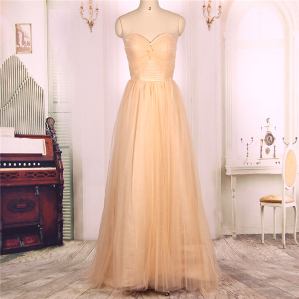 Ball Gown Sweetheart Tulle Long Champagne Prom Dresses Gowns 2016,formal Evening Dresses Gowns, Homecoming Graduation Cocktail Party Dresses