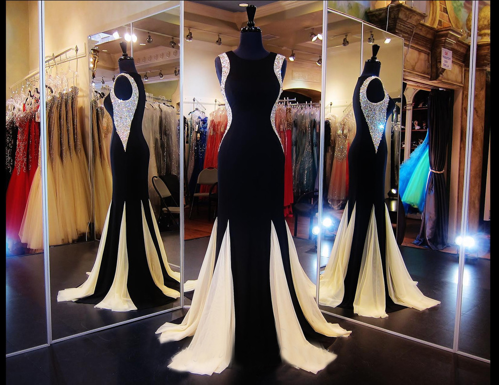 Custom Beaded Black Long Mermaid Prom Dresses Gowns 2016,formal Evening Dresses Gowns, Homecoming Graduation Cocktail Party Dresses Plus Size