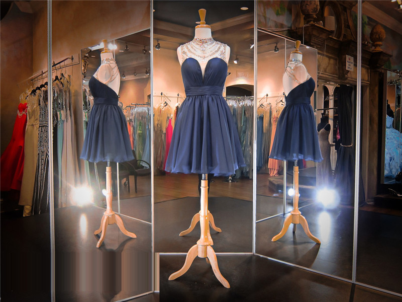 Dark Navy Blue Prom Dress,short Prom Dress,backless Prom Dress, Prom Dress,prom Dress 2016, Sexy Prom Dress, Sexy Homecoming Dress, 8th Grade