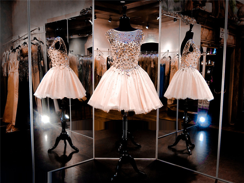 Baby Pink Prom Dress,short Prom Dress,junior Prom Dress, Prom Dress,sparkle Prom Dress,crystals Prom Dress, Sexy Prom Dress, Baby Pink Homecoming