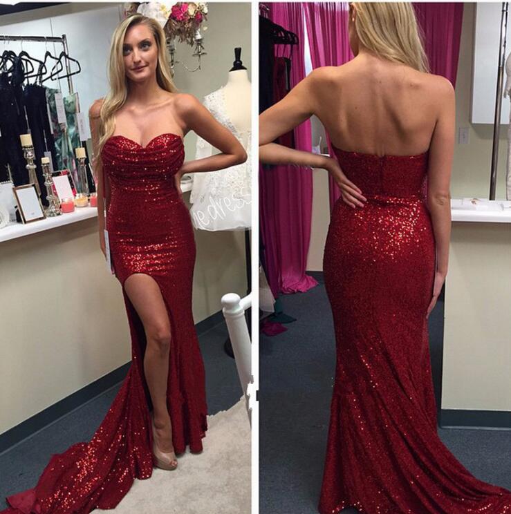Red Sequin Dress Strapless Outlet Store ...