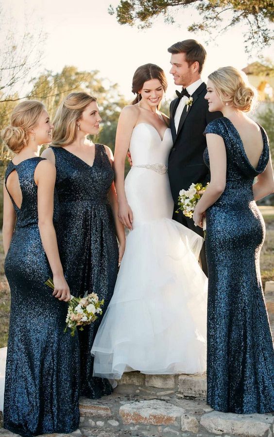 blue sparkly wedding dress