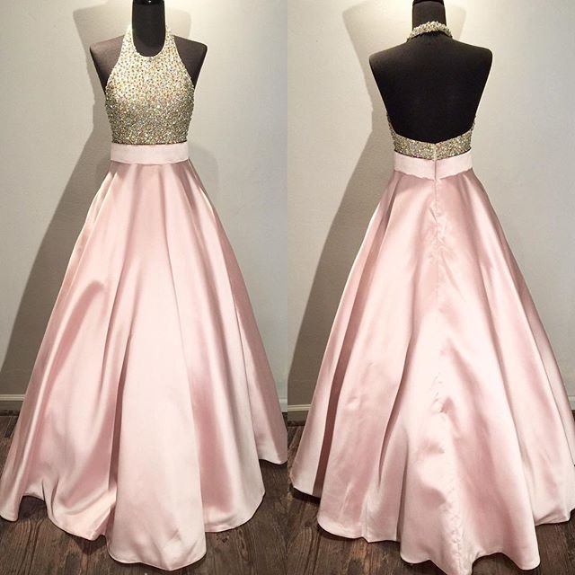 Prom Dress Pink,backless Prom Dress,prom Dress Halter,prom Gown,celibrity Dress, Prom Dress,homecoming Dress, 8th Grade Prom Dress,holiday