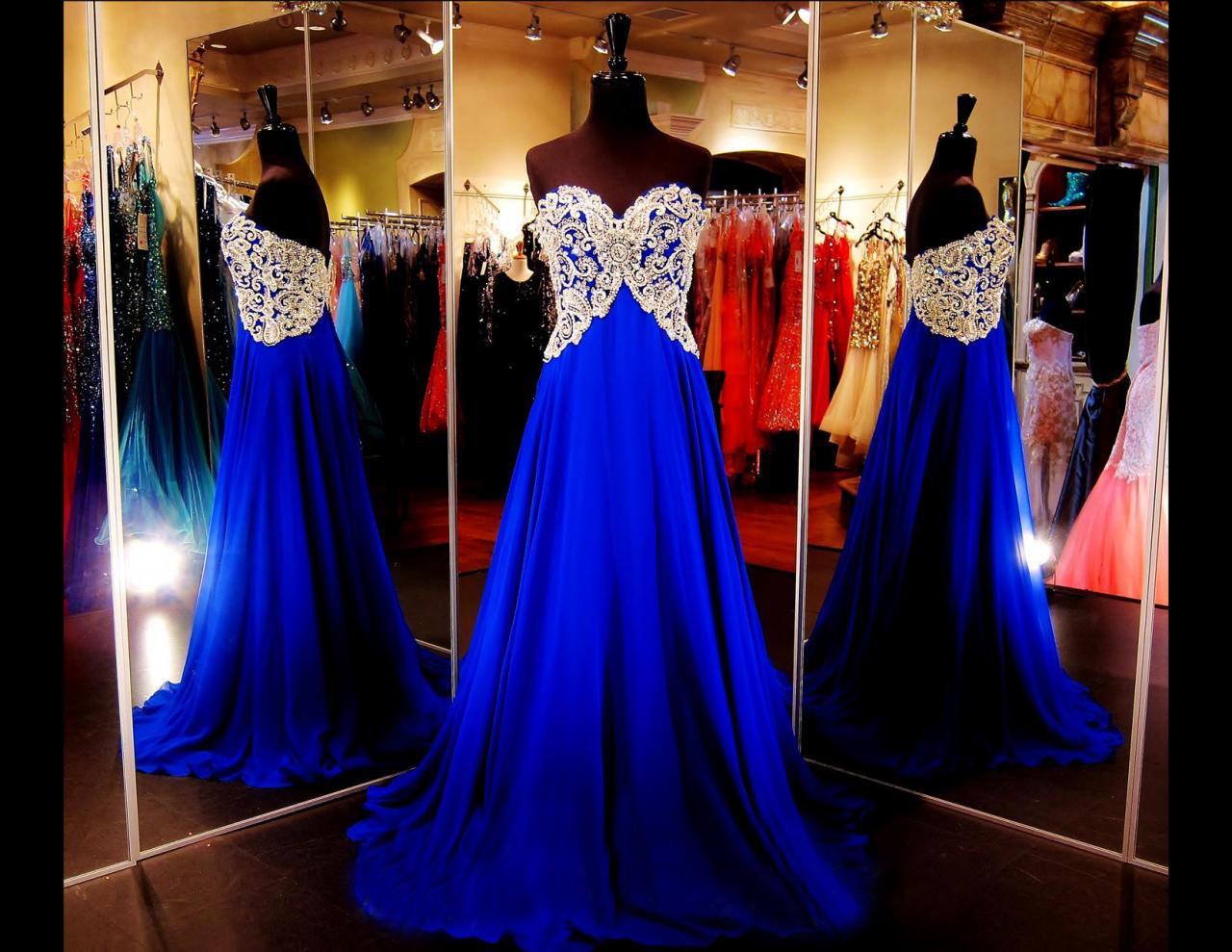 Prom Dress Royal Blue,prom Gown, Evening Dress Rt0004