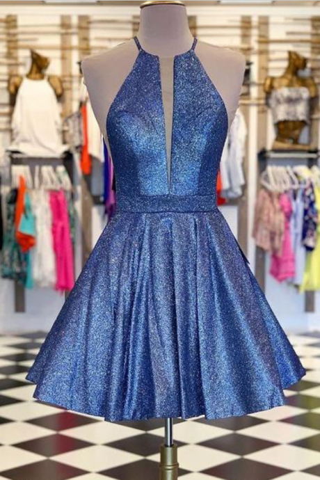 Dusty Blue Prom Dress, Prom Dress Short, Homecoming Dress, Dusty Blue Homecoming Dress, Homecoming Dress 2022,glitter Homecoming Dress,sequins