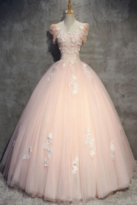 Princess Prom Dress, Prom Dress Long, Blush Pink Prom Dress, Formal Prom Dress, Formal Evening Dress, Quinceanera Dress, Tulle Prom Dress, Prom