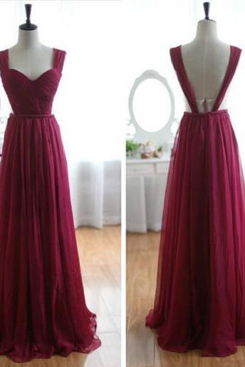 Cheap A line Wine Red Open Back Sexy Prom Dresses Gowns 2016,Formal Evening Dresses,Homecoming Graduation Cocktail Party Dresses, Custom Plus size