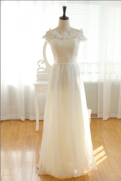 Custom Cap Sleeves Ivory Floor Length Vintage Lace Simple Beach Wedding Dresses 2016 Gowns, Bridal Dresses Gowns