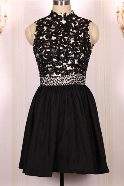 Custom Ball Gown Lace Short Sexy Backless Black Prom Dresses Gowns 2016,formal Evening Dresses Gowns, Homecoming Graduation Cocktail Party